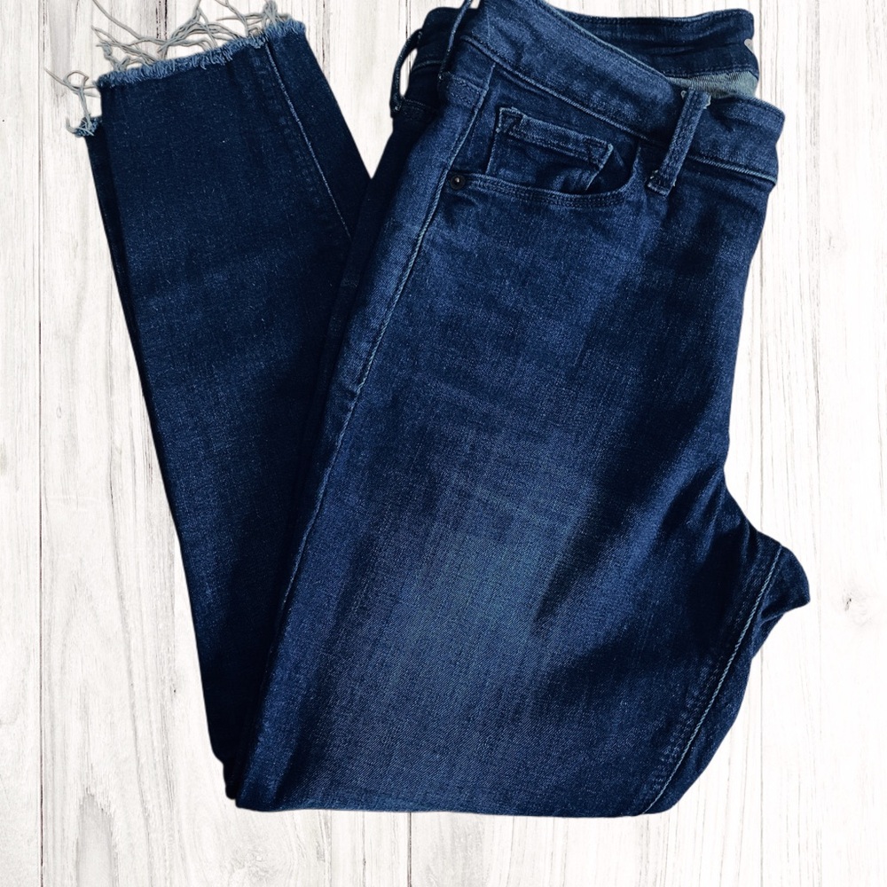 Old Navy Dark Blue Rockstar Super Skinny Ankle Mid-Rise Jeans